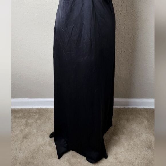 Vintage Miss Dior Plunge Neck Maxi Nightgown Black Size M New - Picture 5 of 8
